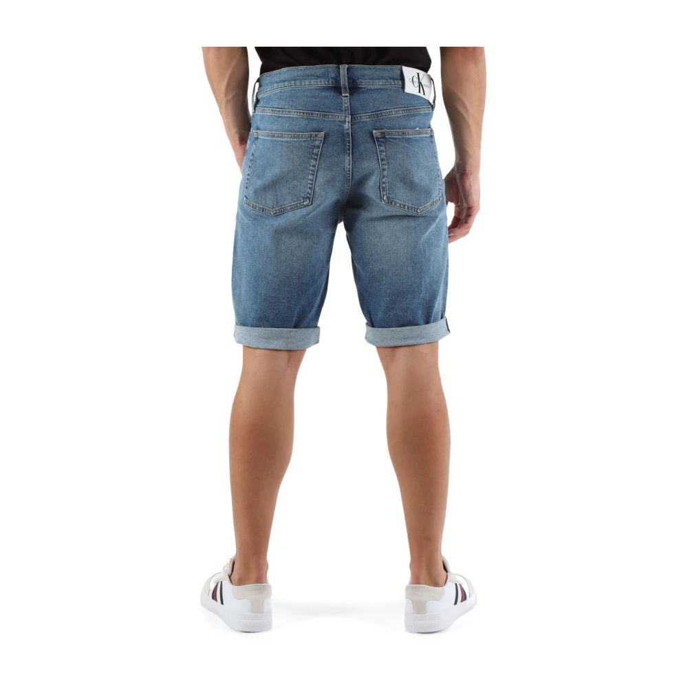 Calvin Klein Jeans Slim Fit Bermuda Jeans met Vijf Zakken Blue Heren