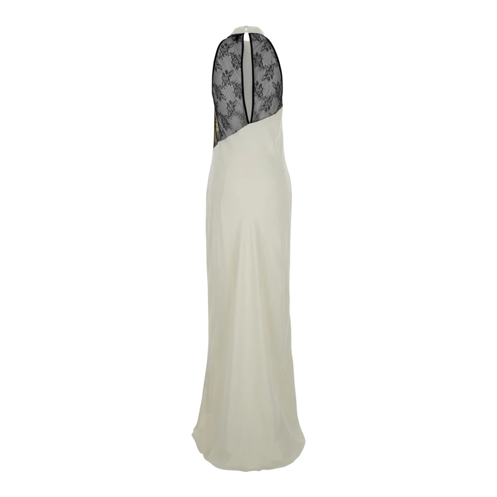 Rotate Birger Christensen Witte Lange Jurk met Kantdetail White Dames