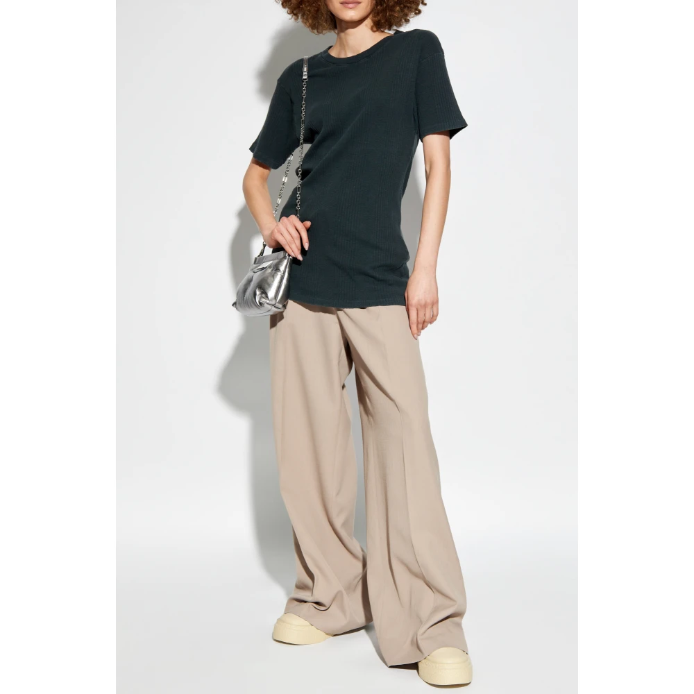 Maison Margiela Katoenen geribbeld t-shirt Gray Dames