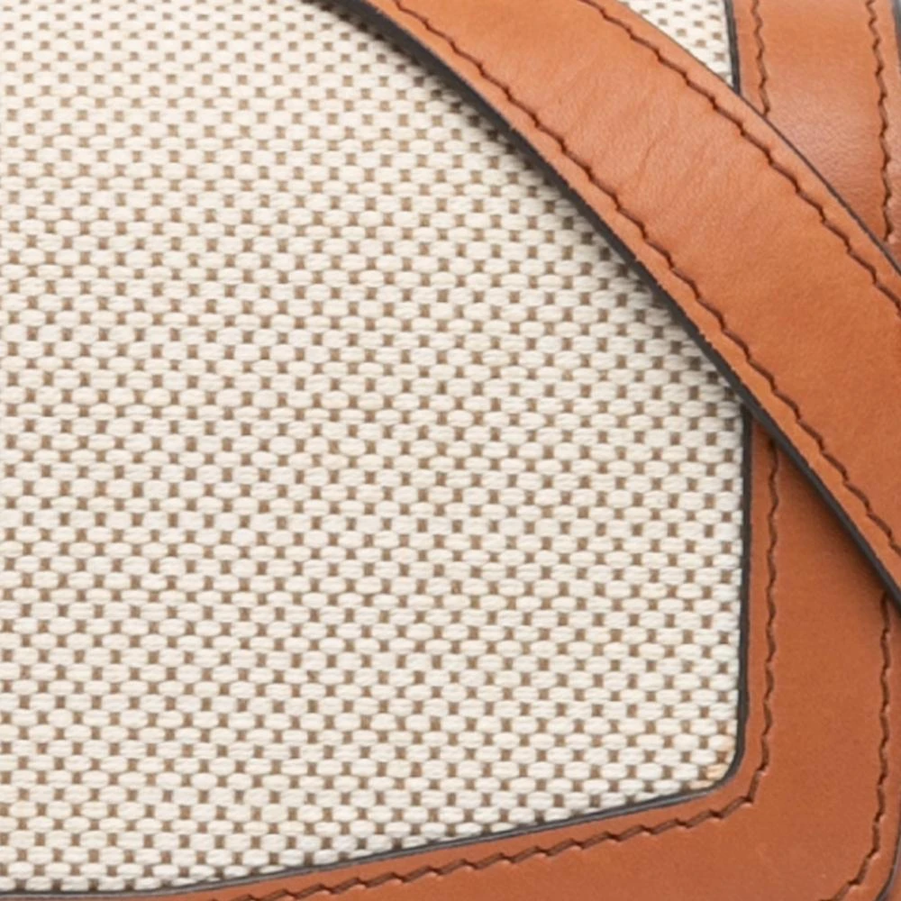 Celine Vintage Women's Brown Pre-Owned Canvas Shoulder Bag With Leather Trim Everyday Casual Handbag