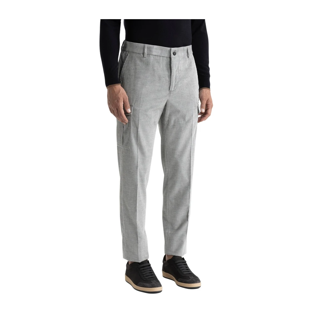 PESERICO Katoenen fluwelen chino broek Gray Heren