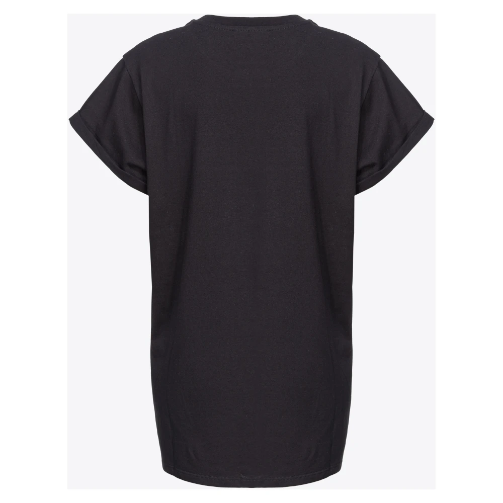 pinko T-shirt met strass steentjes Black Dames