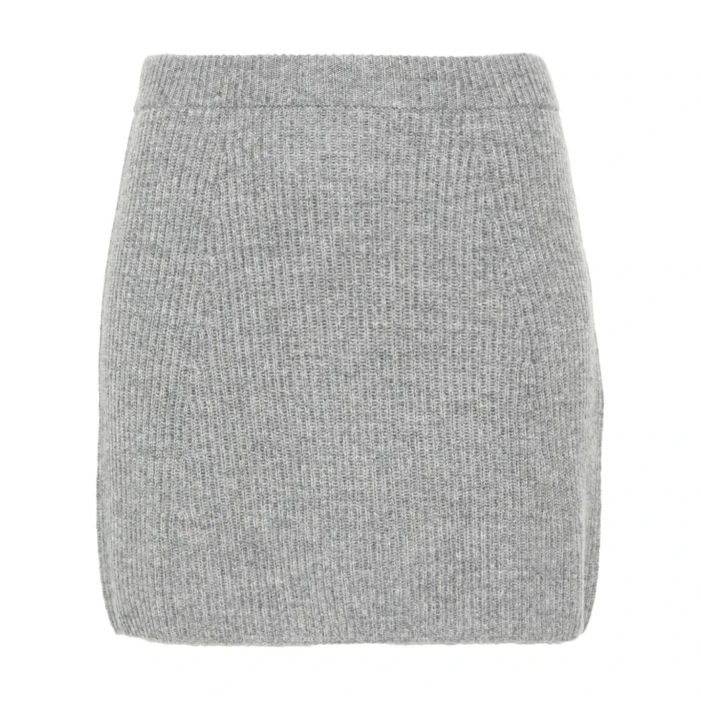 Sportmax Women's Gray Ribbed Knit Grey Skirt - Short Skirts - M - Skirts
