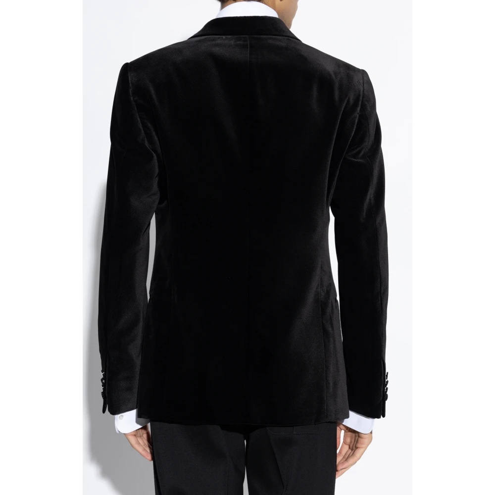 Emporio Armani Fluwelen smokingjasje Black Heren