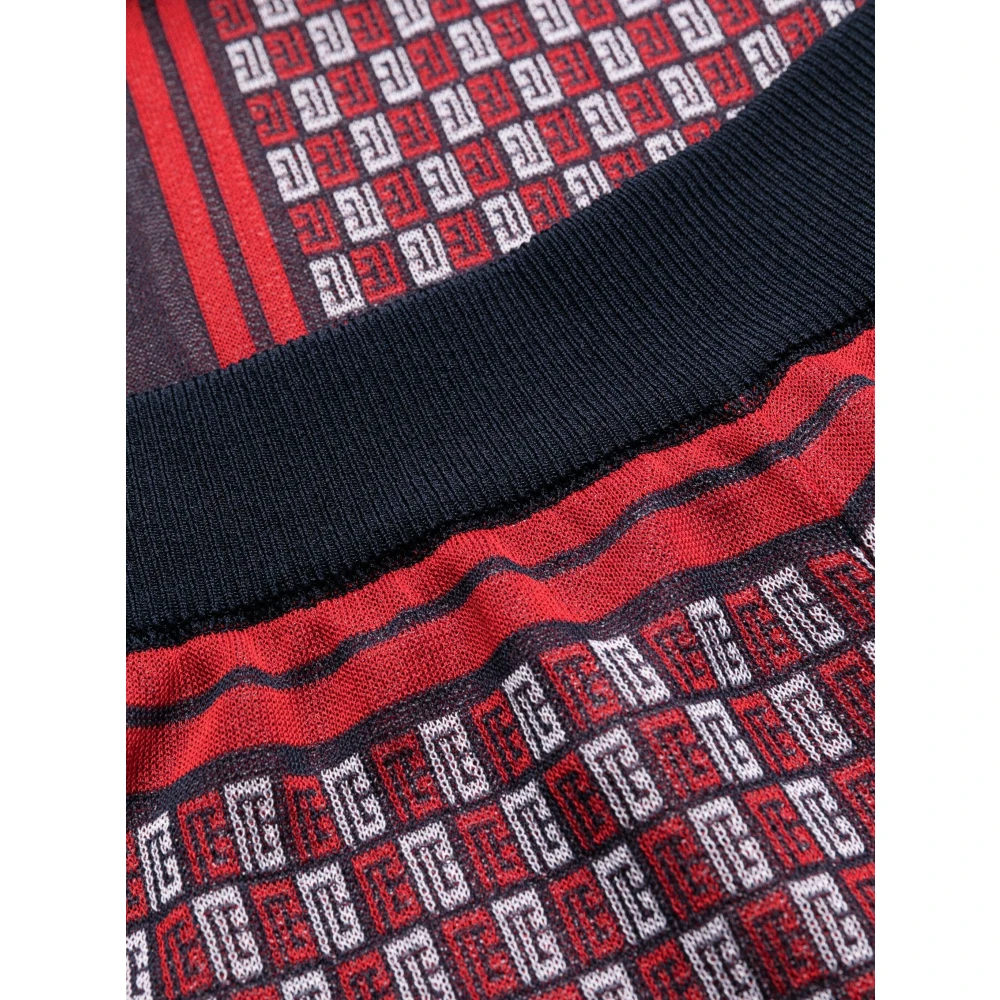 Balmain Blauwe Monogram Check Gebreide Sweatpants Multicolor Dames