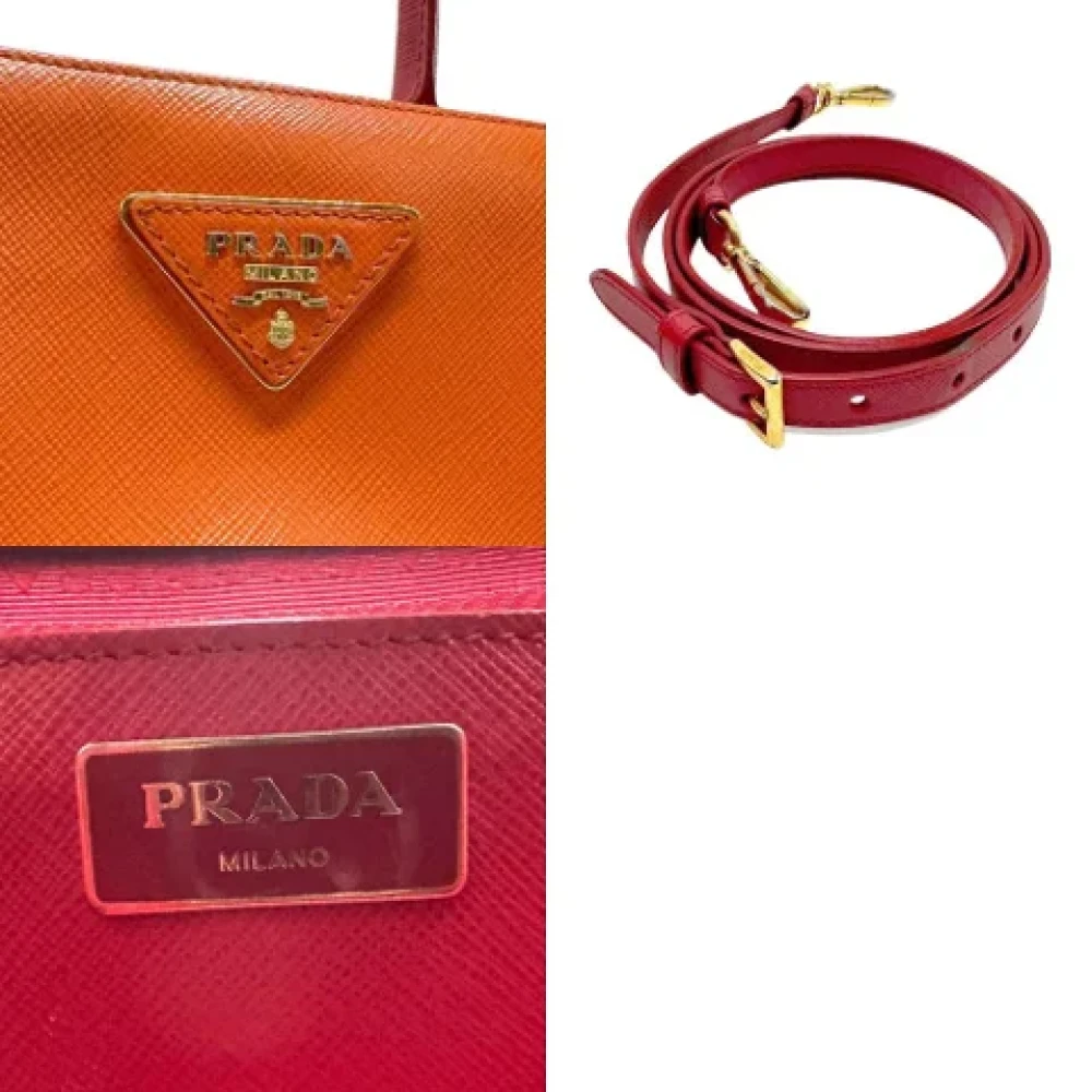 Prada Vintage Pre-owned Leather shoulder-bags Orange Dames