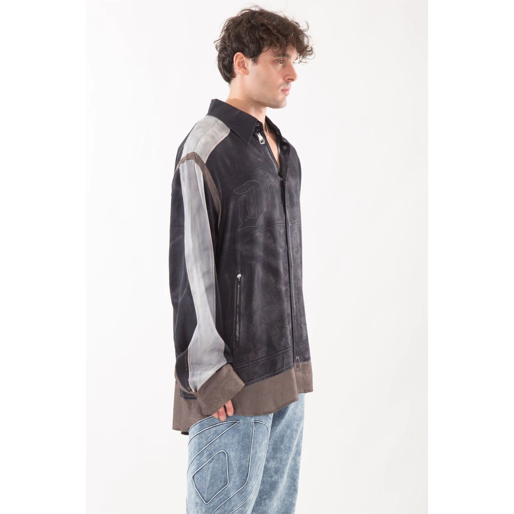 Diesel Gedrukte Oversized Shirt Black Heren