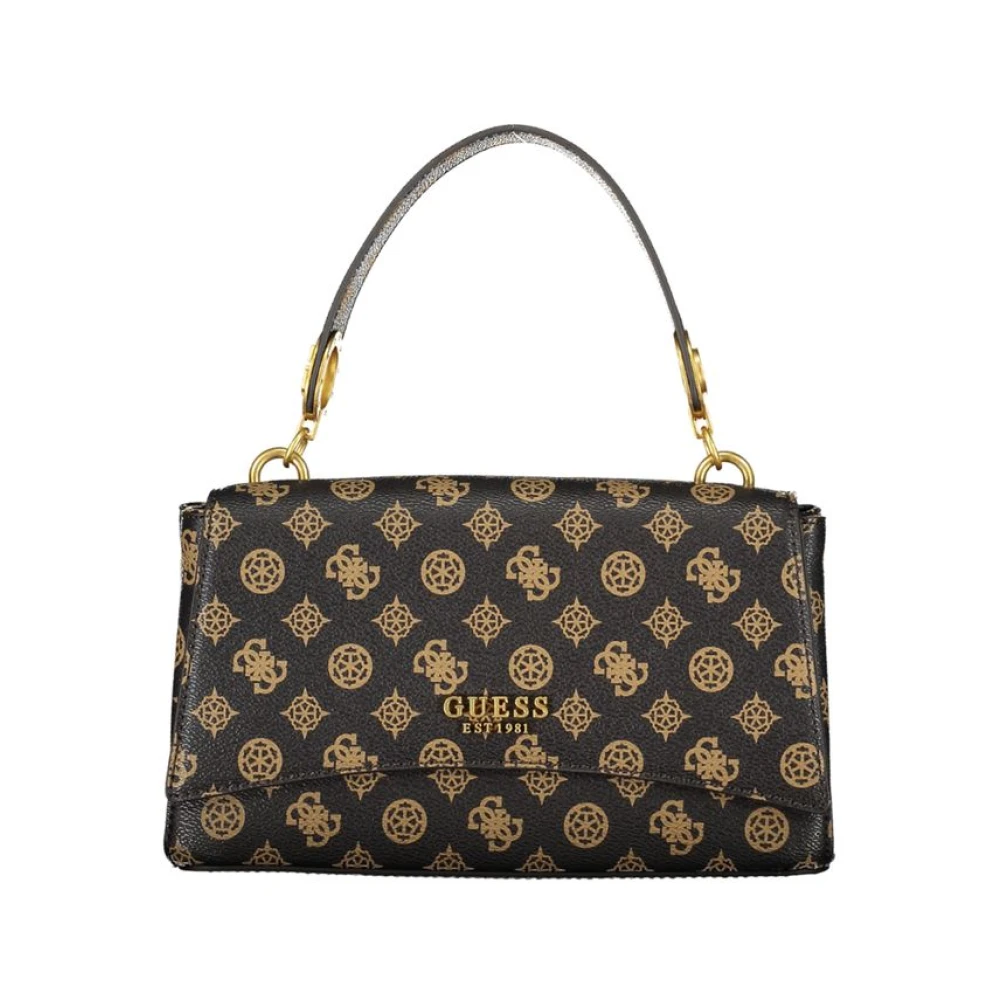 Guess Bruine Polyethyleen Handtas met Verstelbare Band Brown Dames