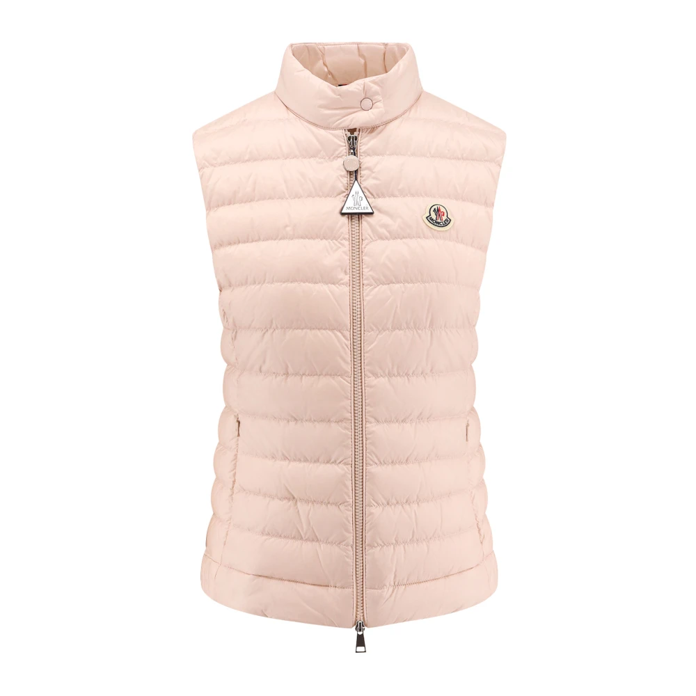 Moncler Nylon Mouwloos Jack met Donsvulling Pink Dames
