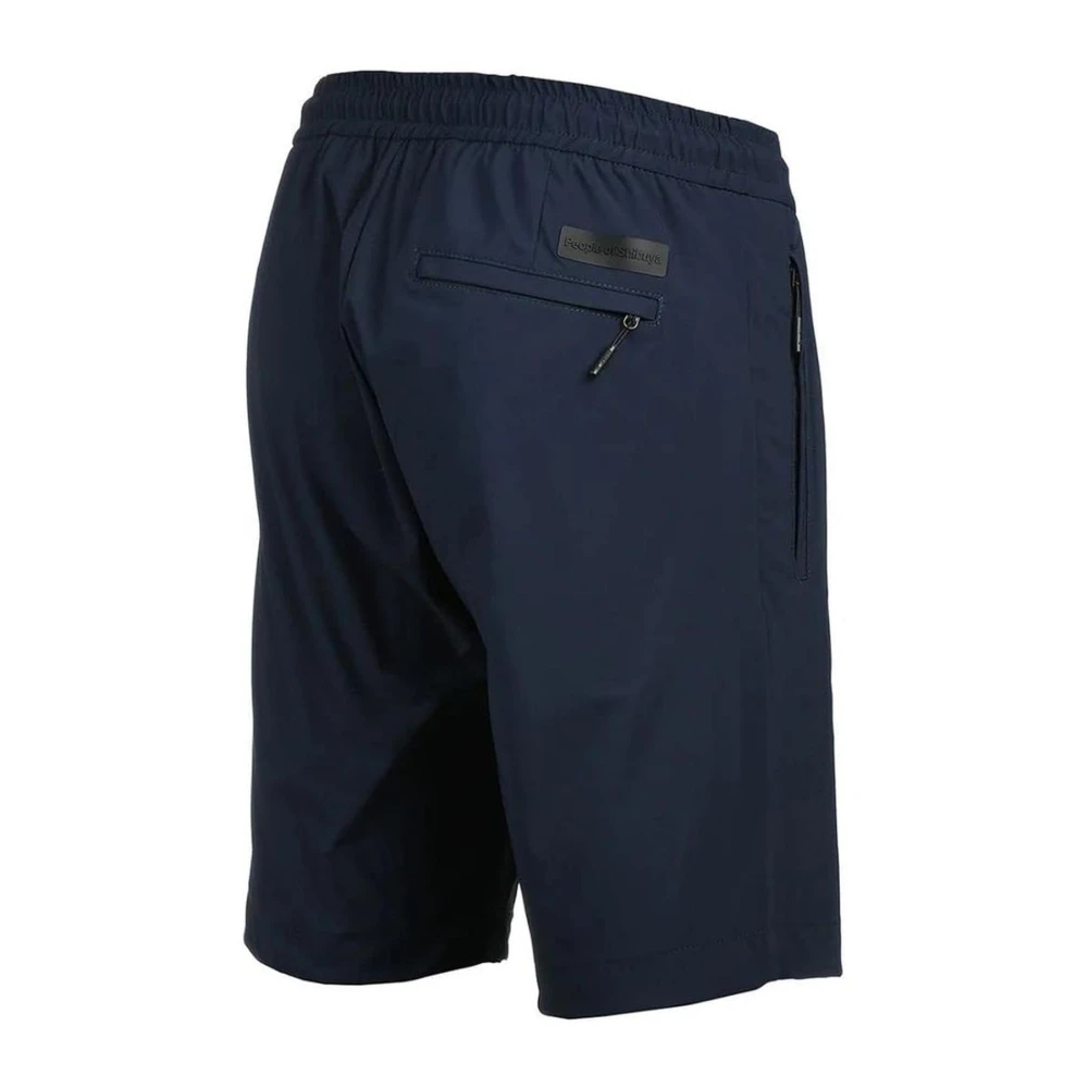 People of Shibuya Blauwe Stretch Nylon Koord Shorts Blue Heren