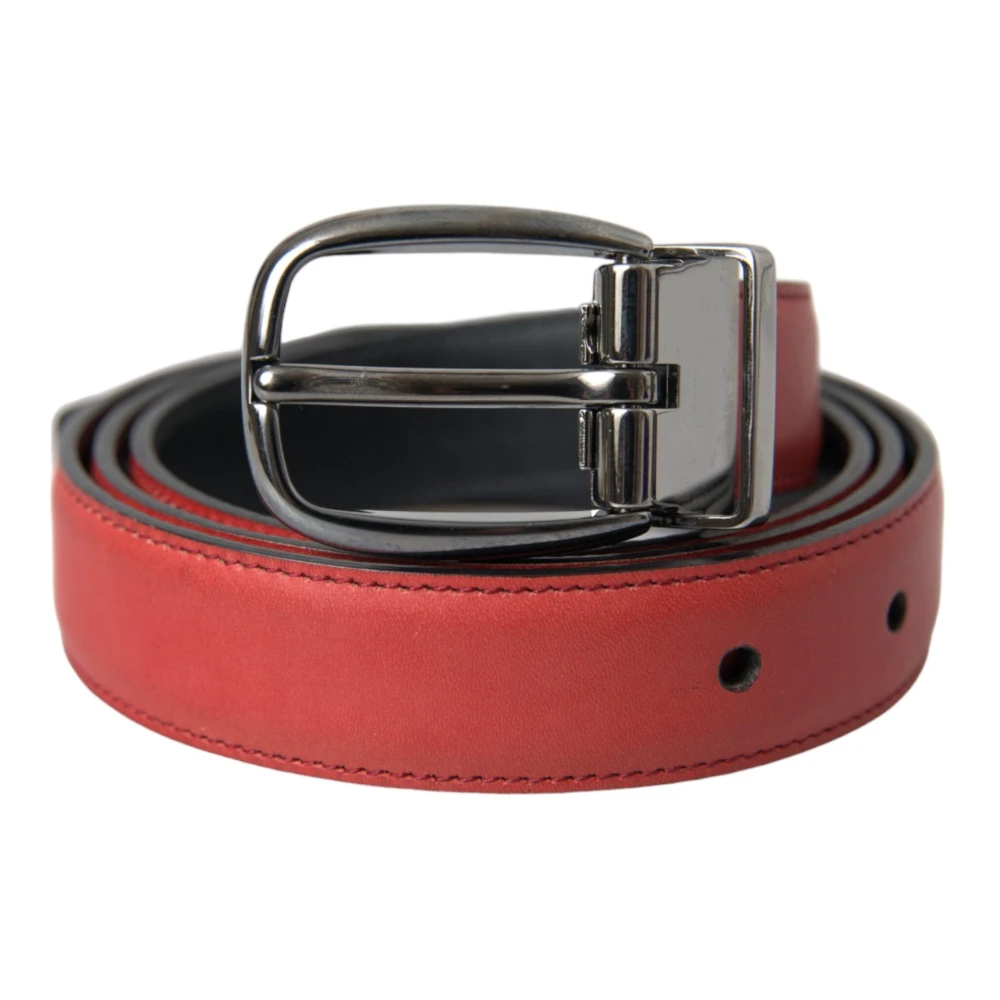 Dolce & Gabbana Men's Red Metal Buckle Belt