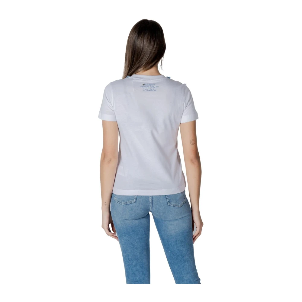 Guess Stijlvol Bedrukt Katoenen T-shirt White Dames
