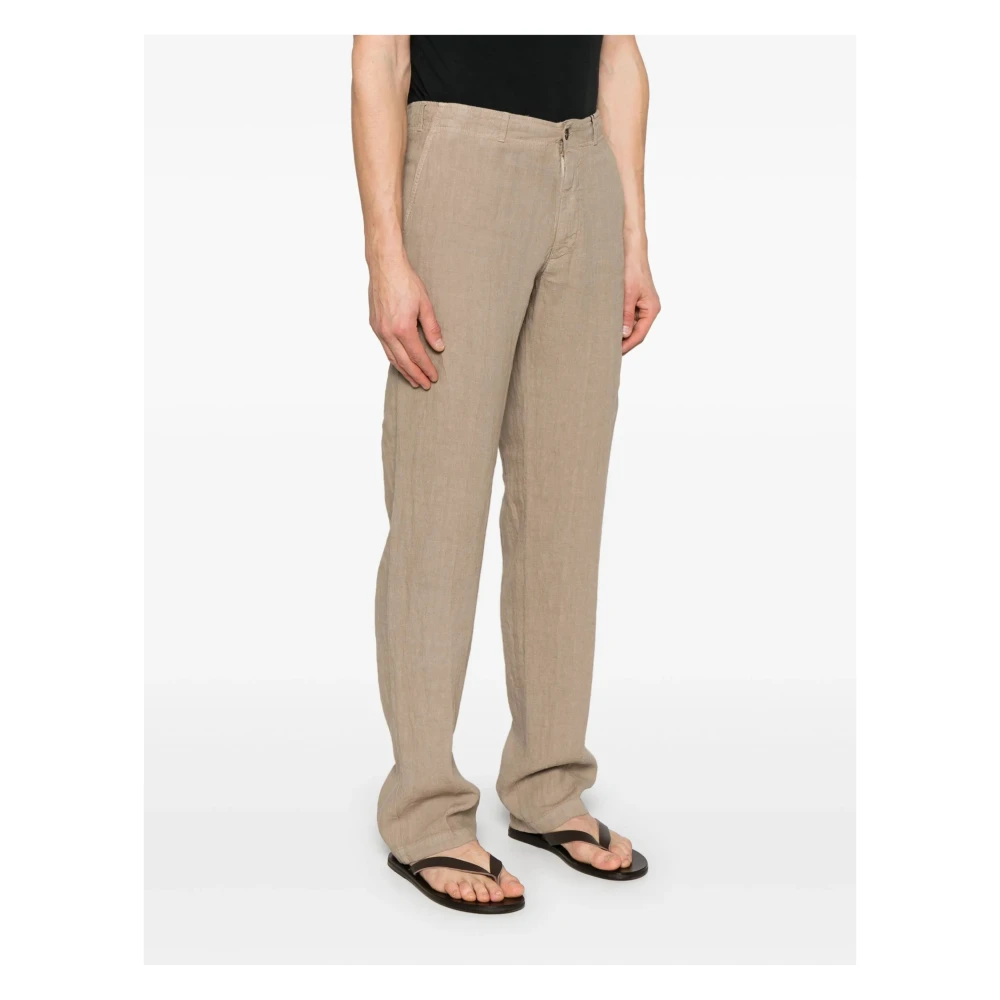 Corneliani Linnen broek met zij- en achterzakken Beige Heren