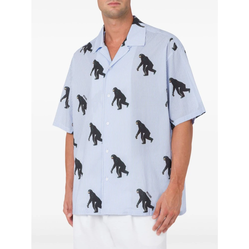 Moschino Heldere Blauwe Klassieke Kraag Shirt Blue Heren