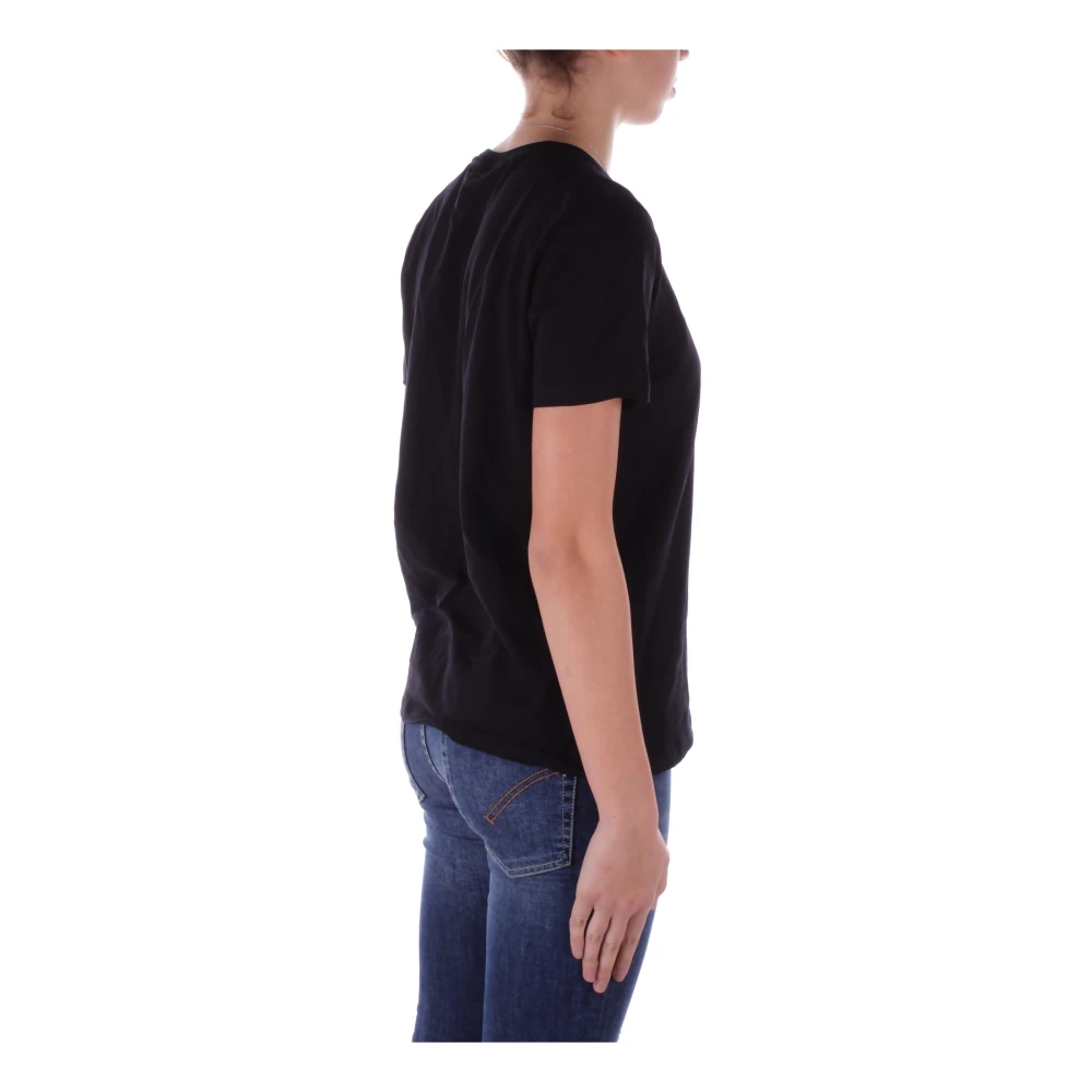 Gcds Zwart Logo Voorkant T-shirt Black Dames