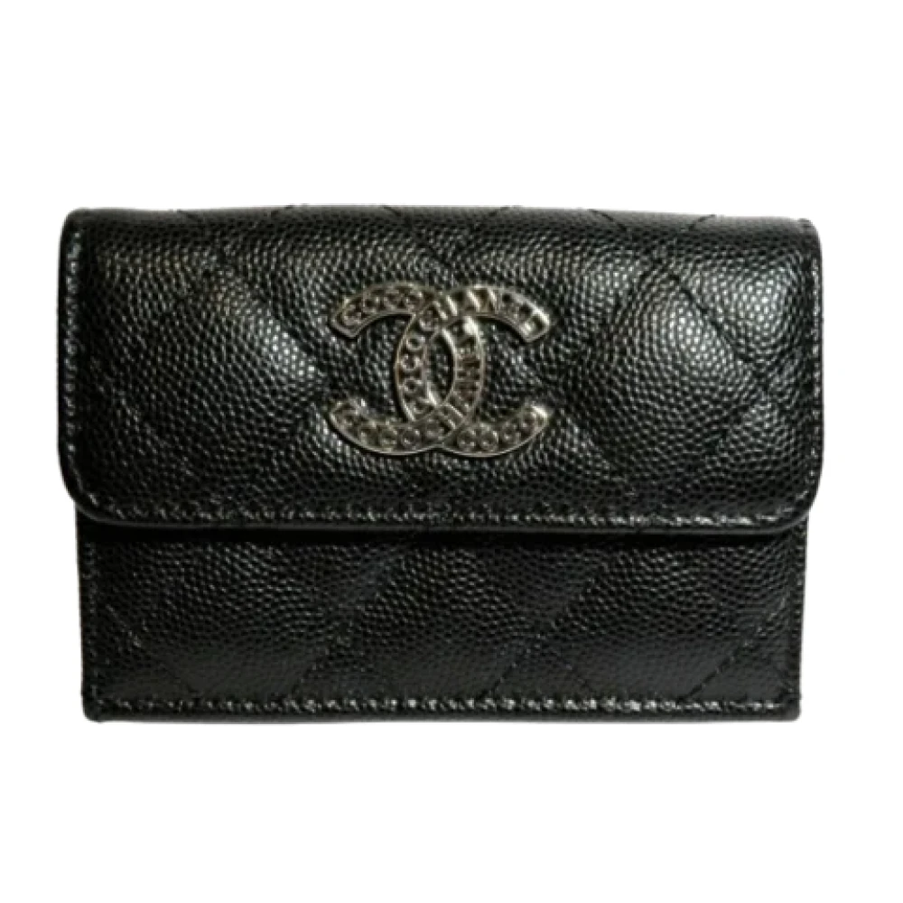 Chanel Vintage Pre-owned Leather wallets Black Dames