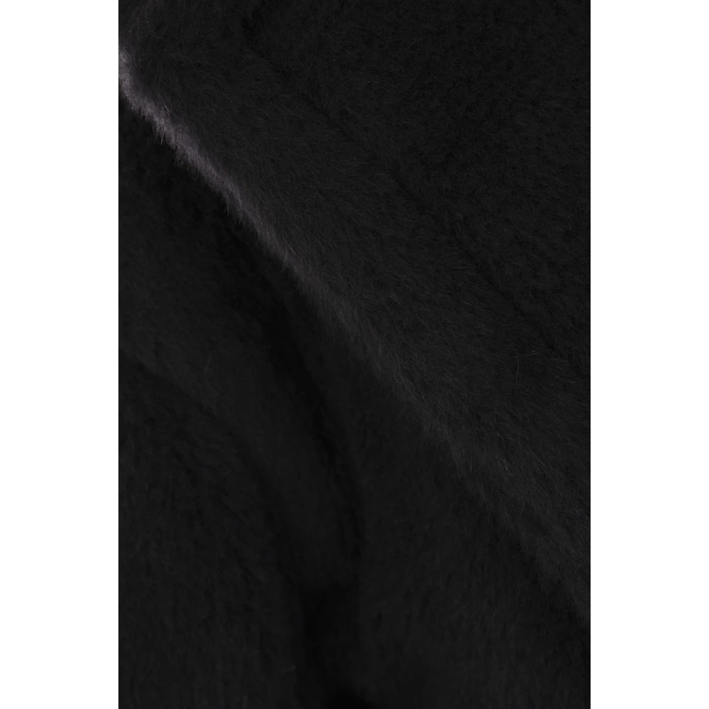 Max Mara Zwarte Teddy Oversize Jas Black Dames