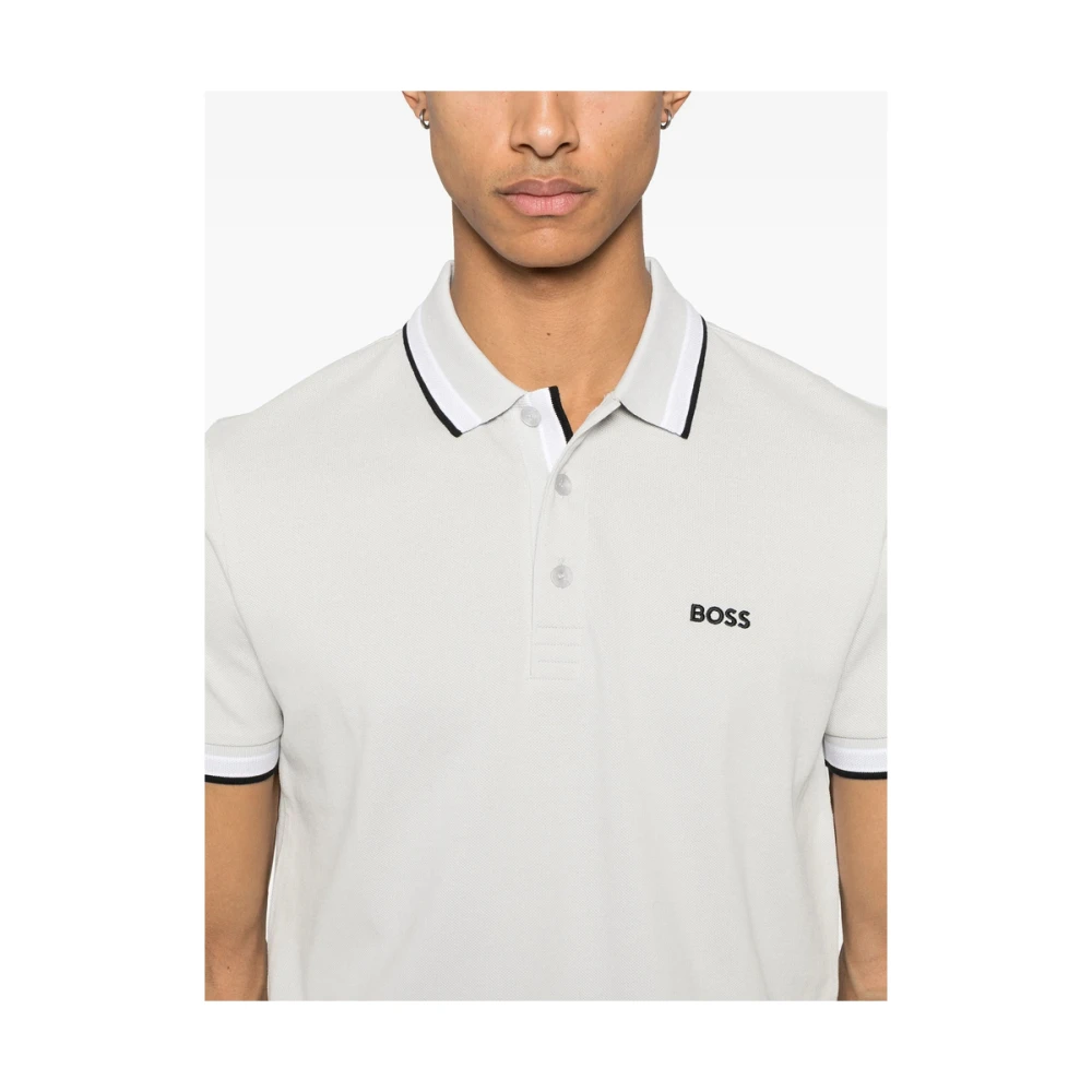 Hugo Boss Grijze Streep Detail Trui Gray Heren