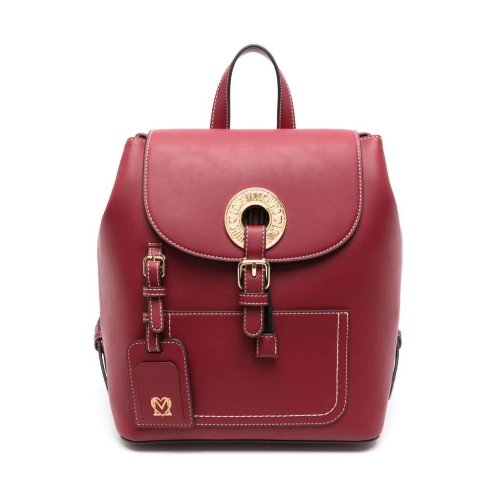 Love Moschino Bordeaux Rood Faux Leren Rugzak Red Dames