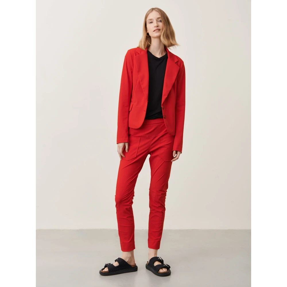 Jane Lushka Rode Technische Jersey Atina Blazer Red Dames