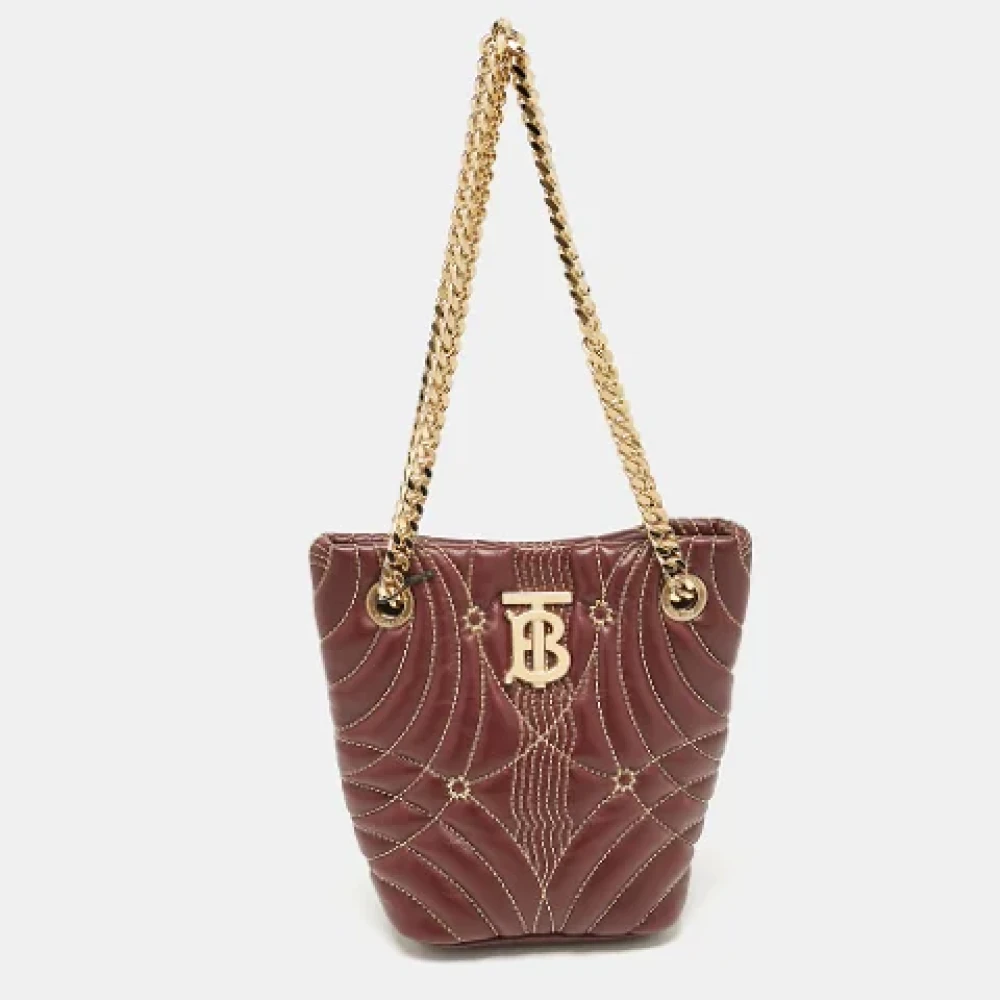 Burberry Vintage Pre-owned Leather shoulder-bags Red Dames