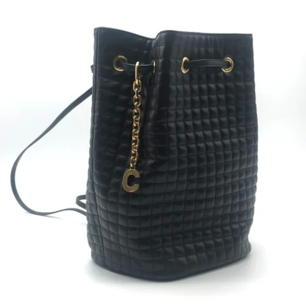 Celine Vintage Pre-owned Leather shoulder-bags Black Dames