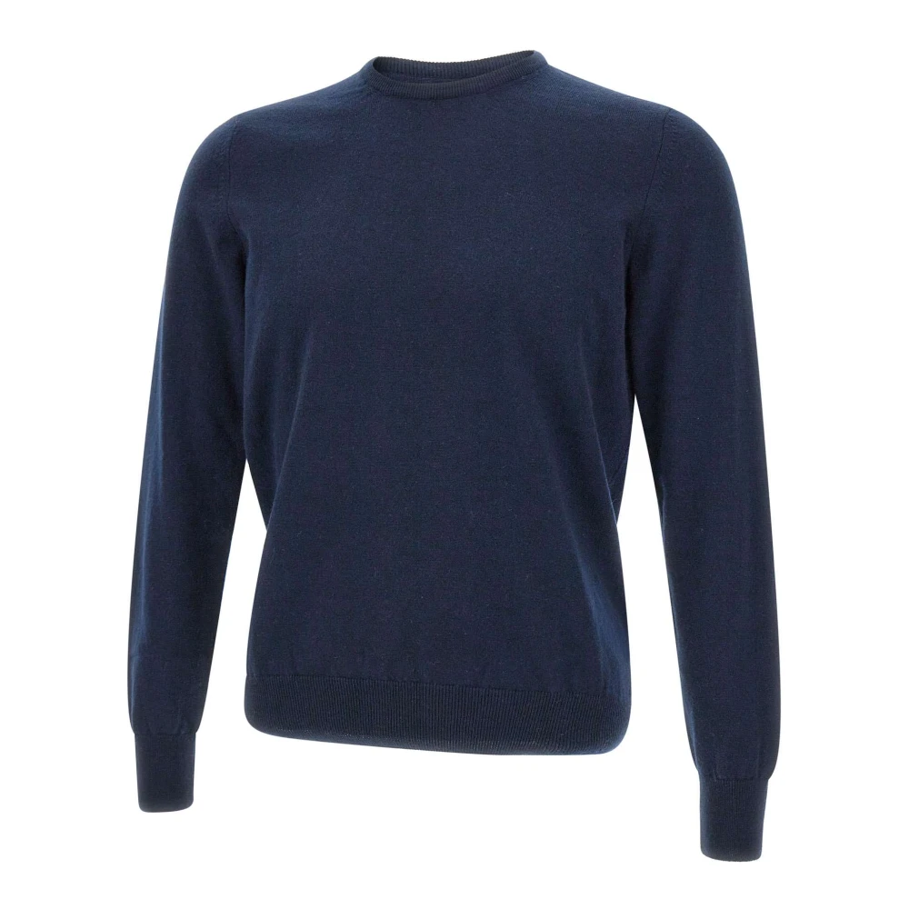 Gran Sasso Kasjmier Navy Blue Sweater Collectie Blue Heren
