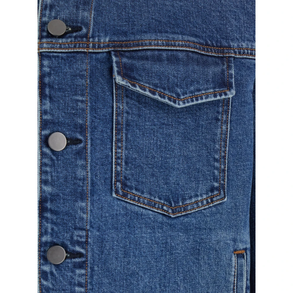 Theory Blauwe Denim Jack met Zakken Blue Heren