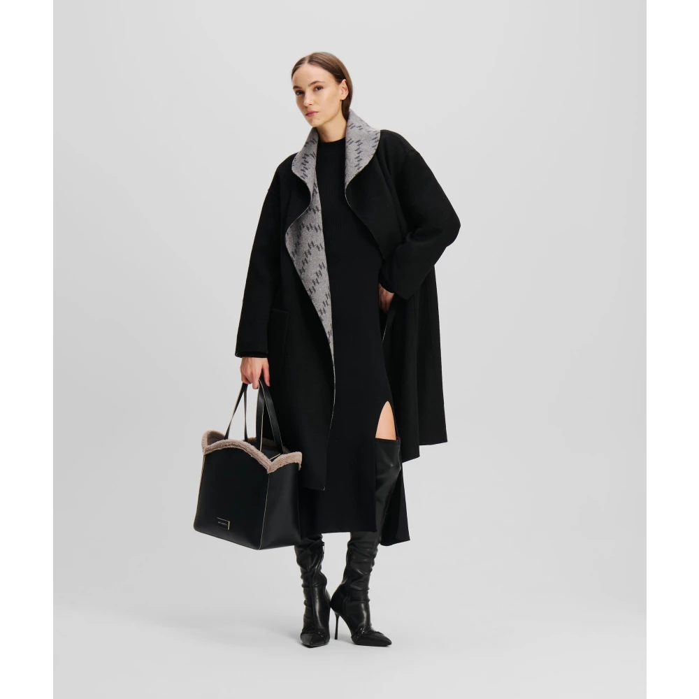 Karl Lagerfeld Zachte omkeerbare jas Black Dames