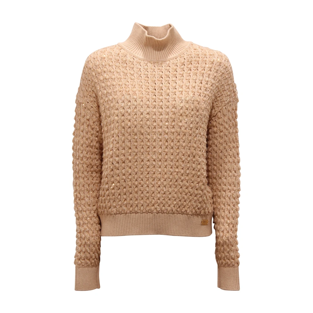 Elisabetta Franchi Women's Beige Turtlenecks, M, Mk-20Q-56E2 Turtleneck Jumper