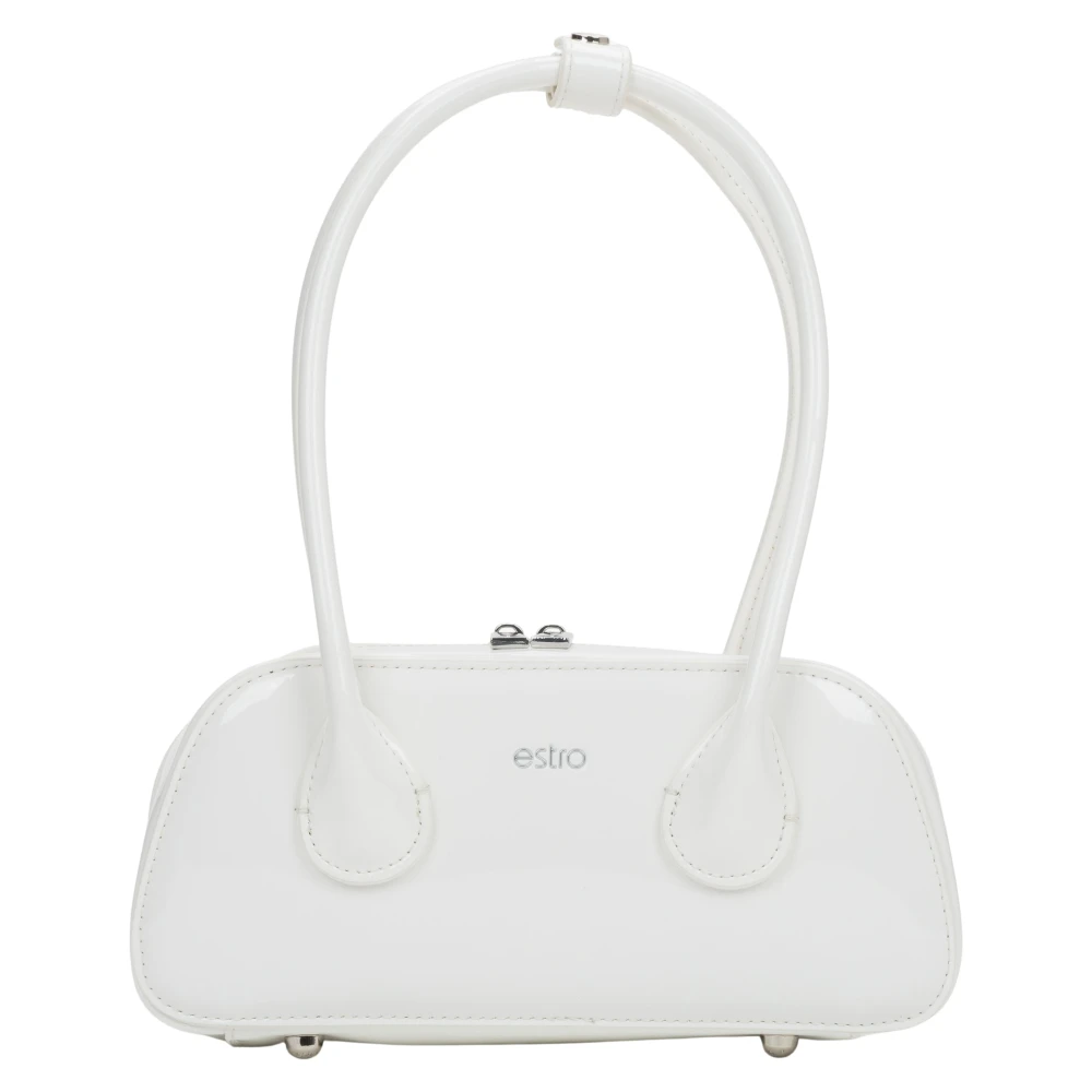 Estro Women's White Shoulder Bags, One Size, Patent Shoulder Bag
