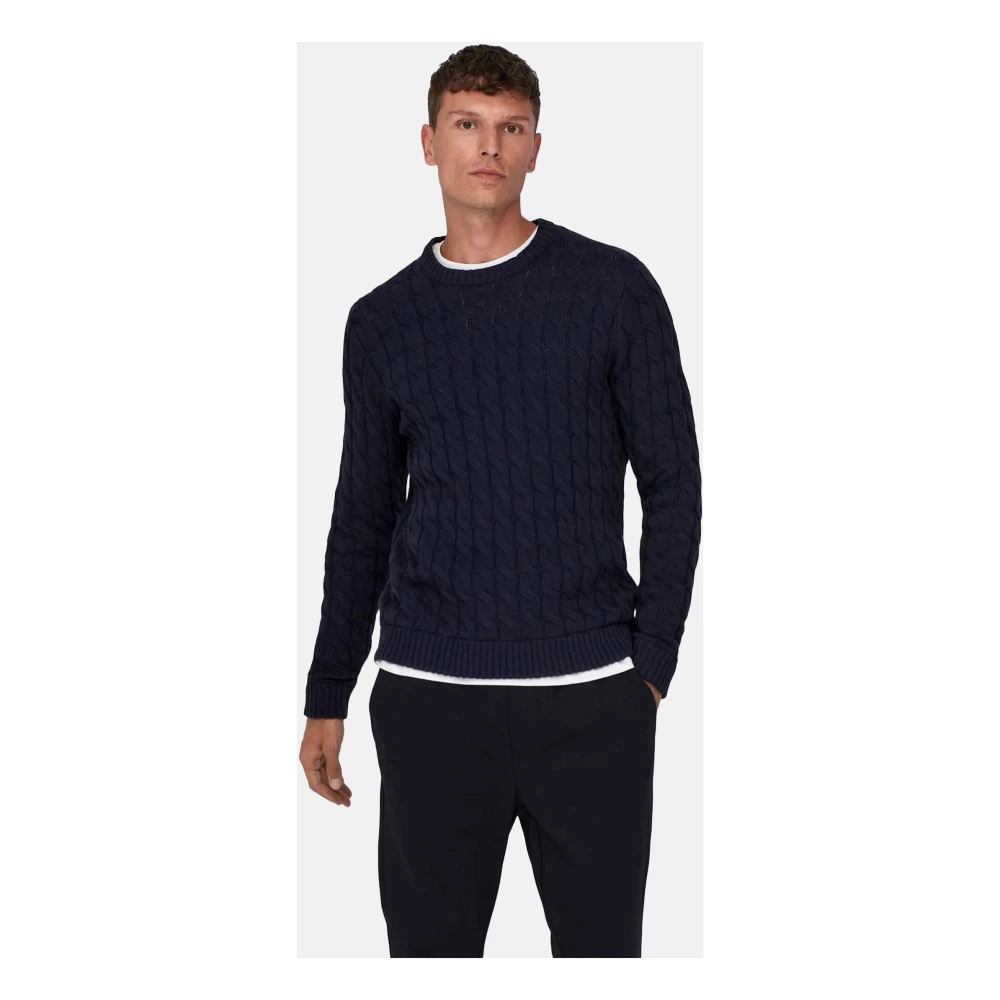 Only & Sons Stijlvolle Gebreide Collectie Blue Heren