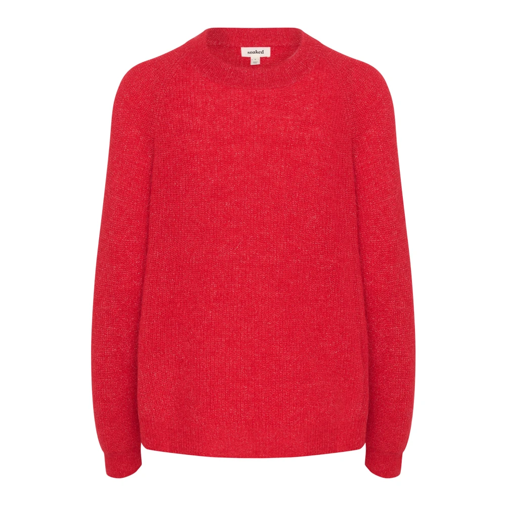 Soaked in Luxury Raglan Pullover Gebreid Salsa Red Dames