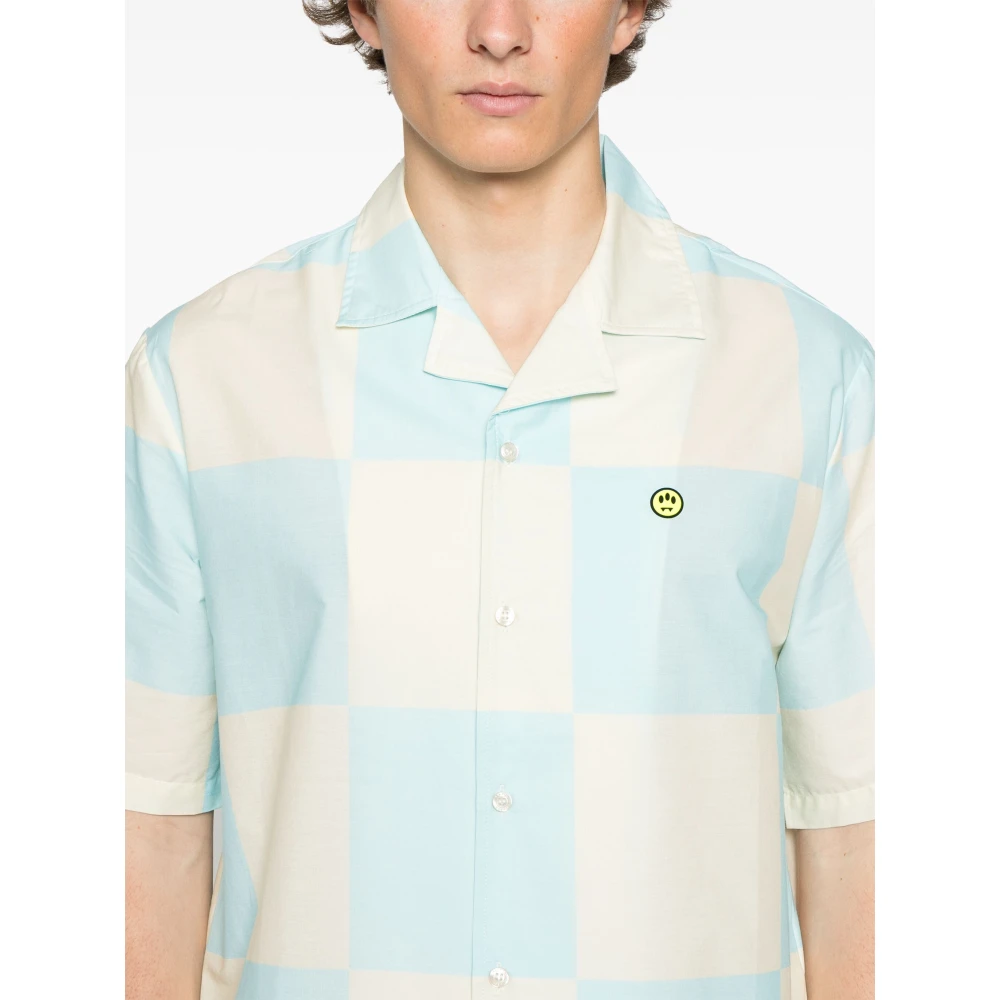 Barrow Geruite Short Sleeve Shirt Blue Heren