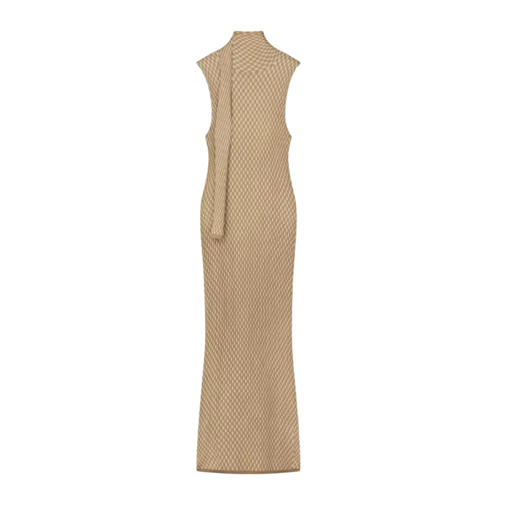 Aeron Beige Karina Jurk Maxi Stijl Beige Dames