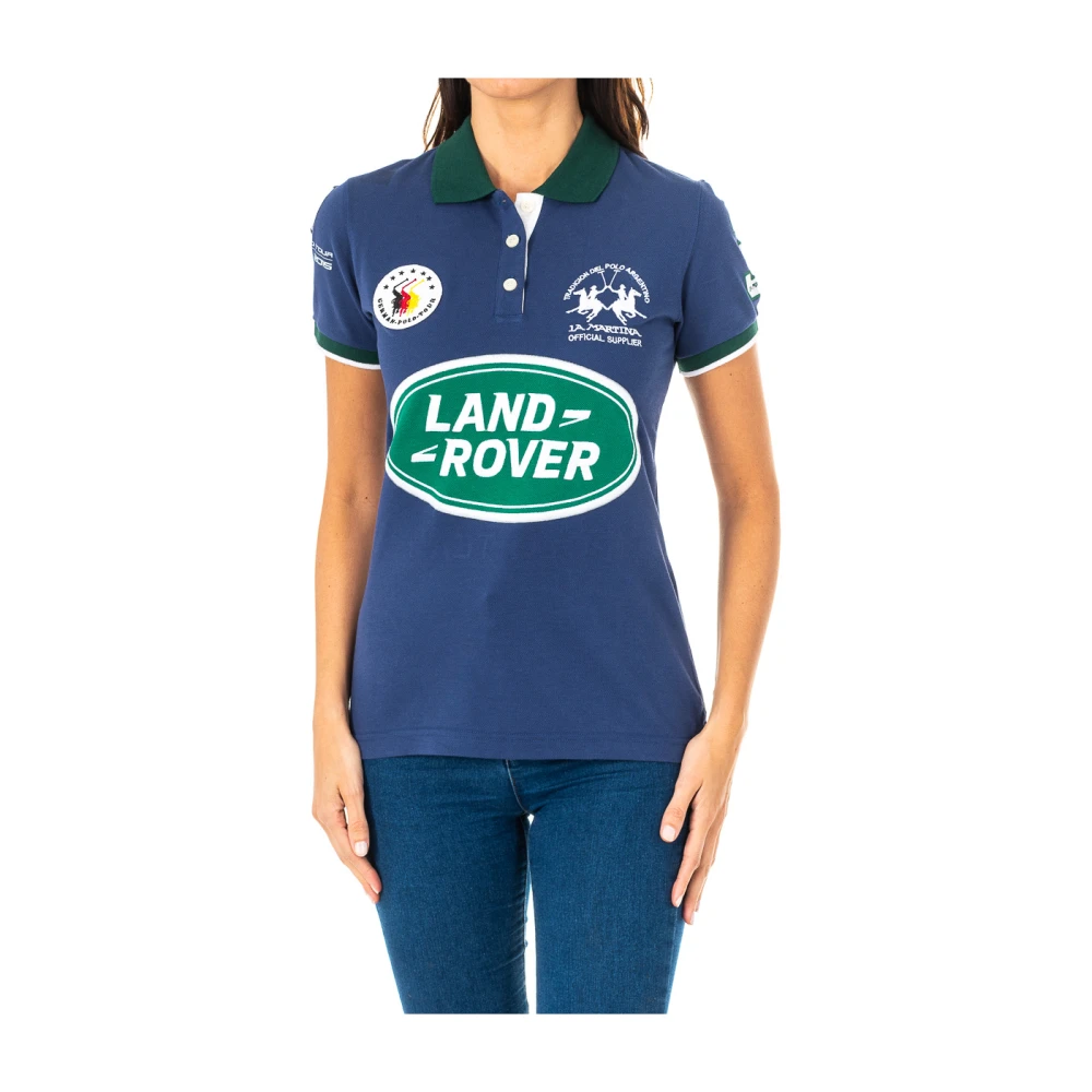 La Martina Women's Blue Polo Shirts, M, Short Sleeve Polo Shirt