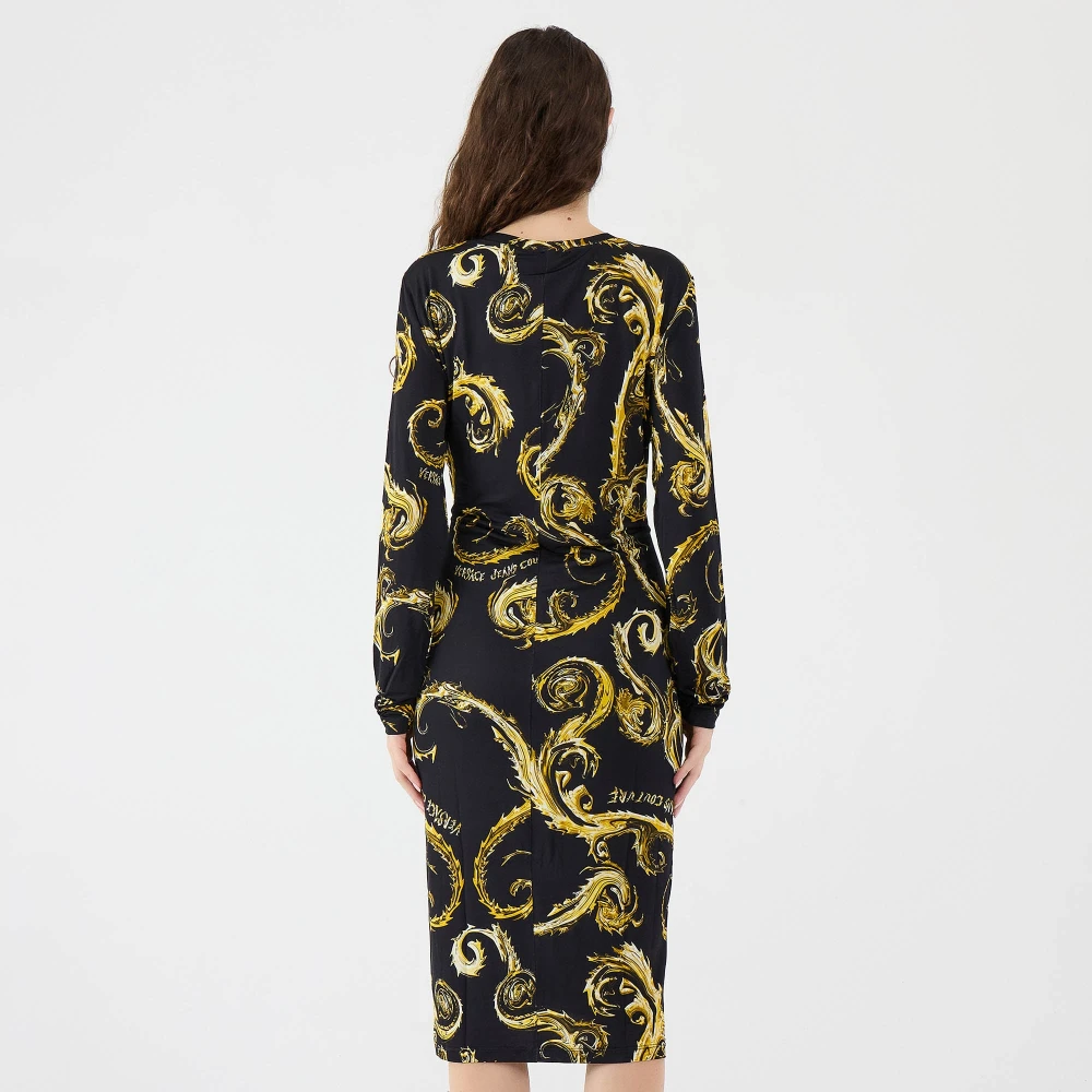Versace Jeans Couture Chrome Print Midi Jurk Multicolor Dames