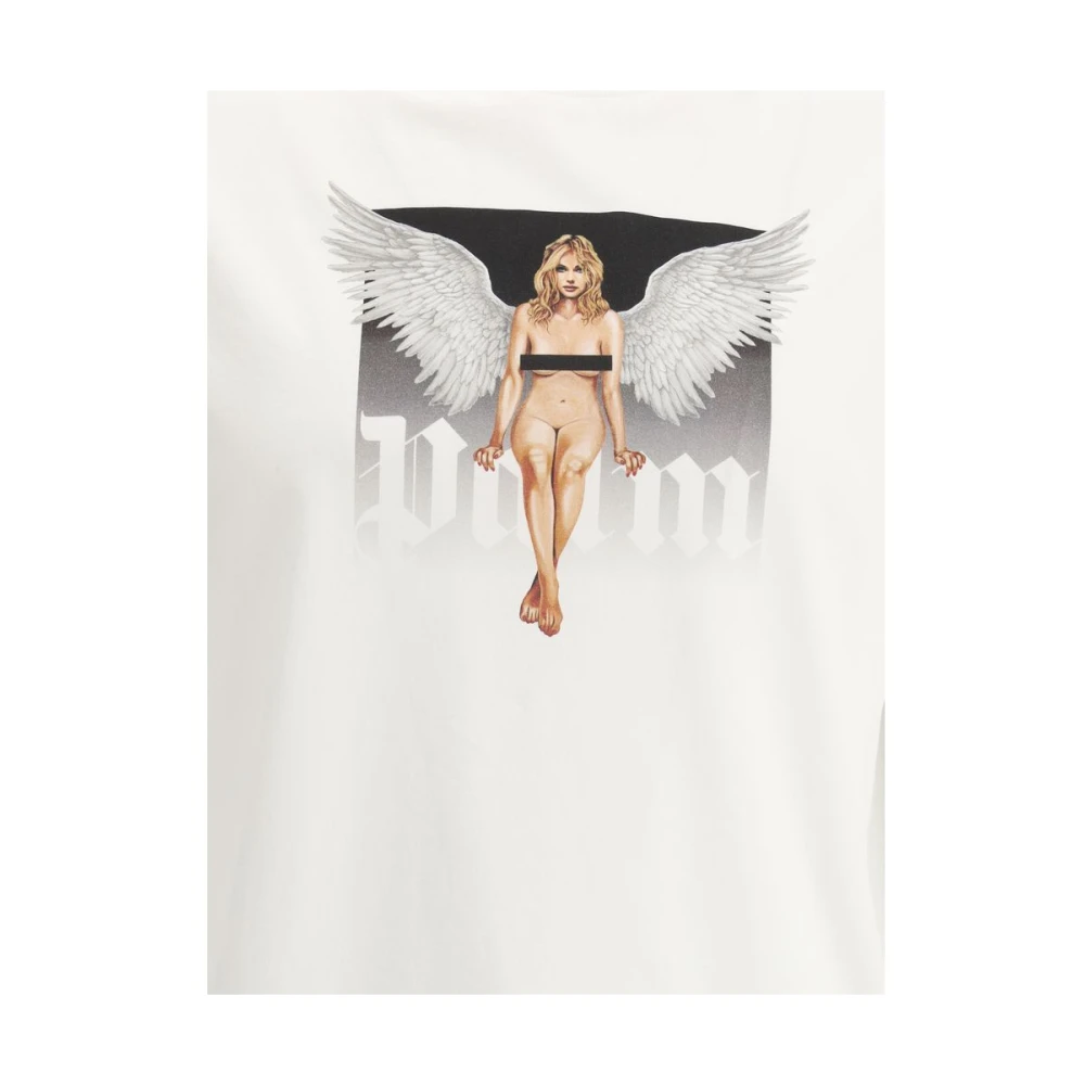 Palm Angels Kristal Pin Up T-Shirt White Heren
