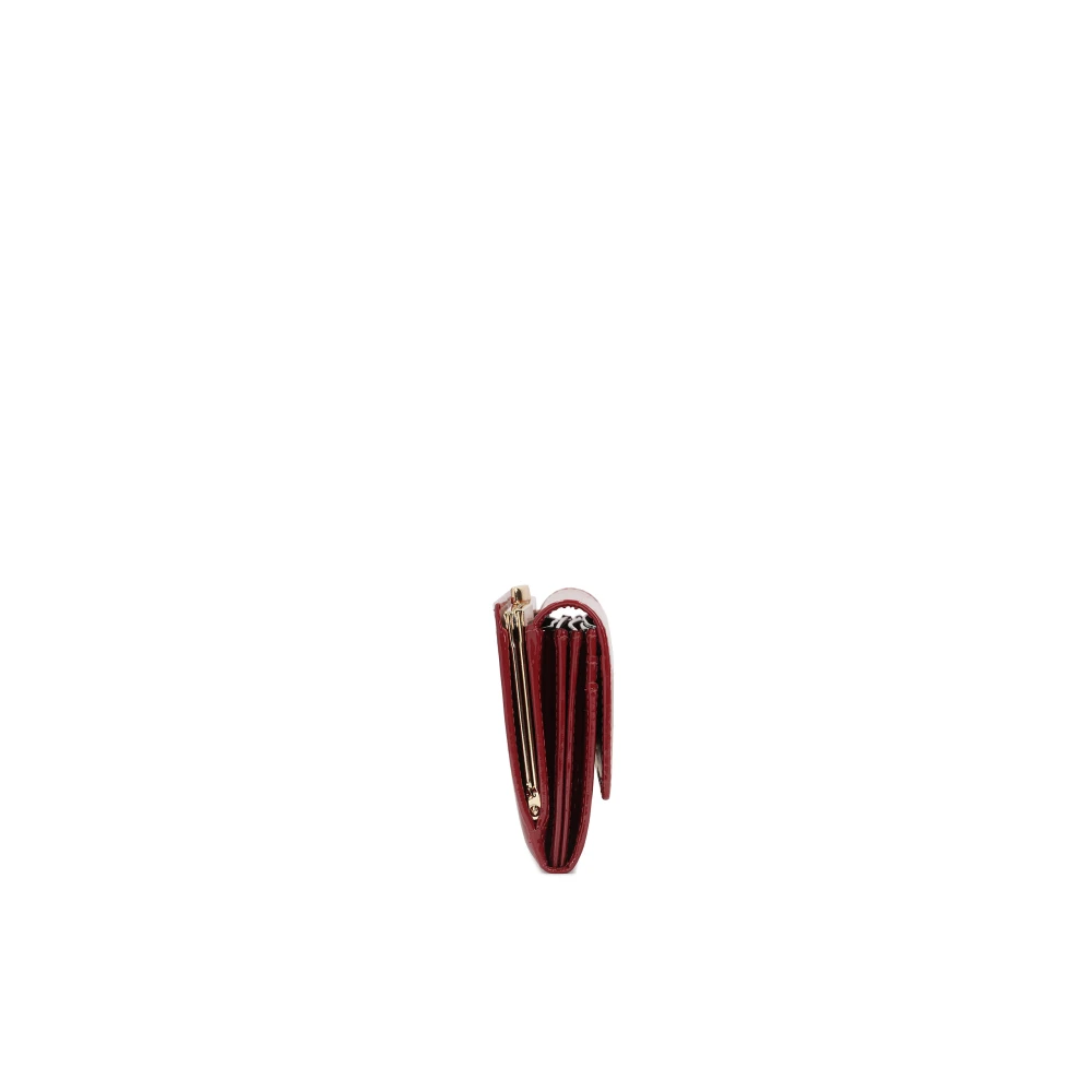 Kazar Elegante portemonnee van lakleer met een delicate vouw Red Dames