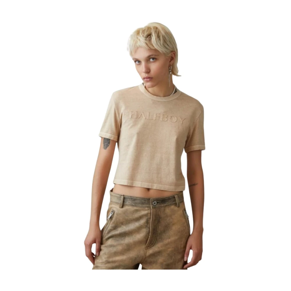 Halfboy - Tops > T-Shirts - Beige - Halfboy - Modalova