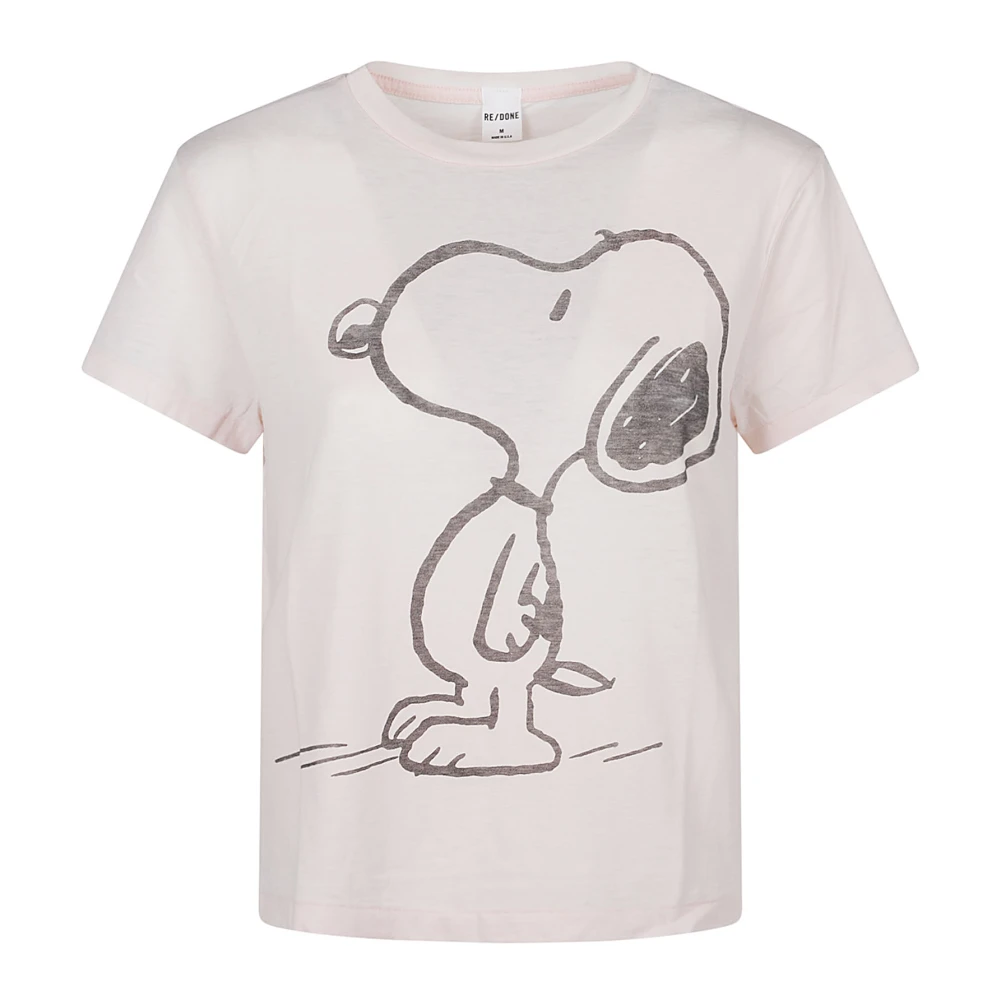 Re Done Snoopy Klassiek T-shirt Beige Dames