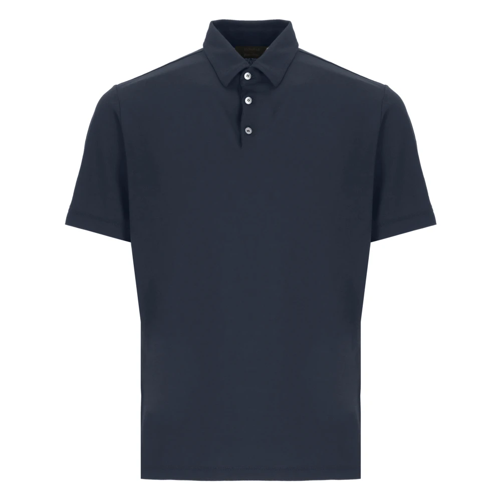 Zanone Mannelijk Blauw Tops Heren, Xl, Katoen, Ice Cotton Polo Shirt
