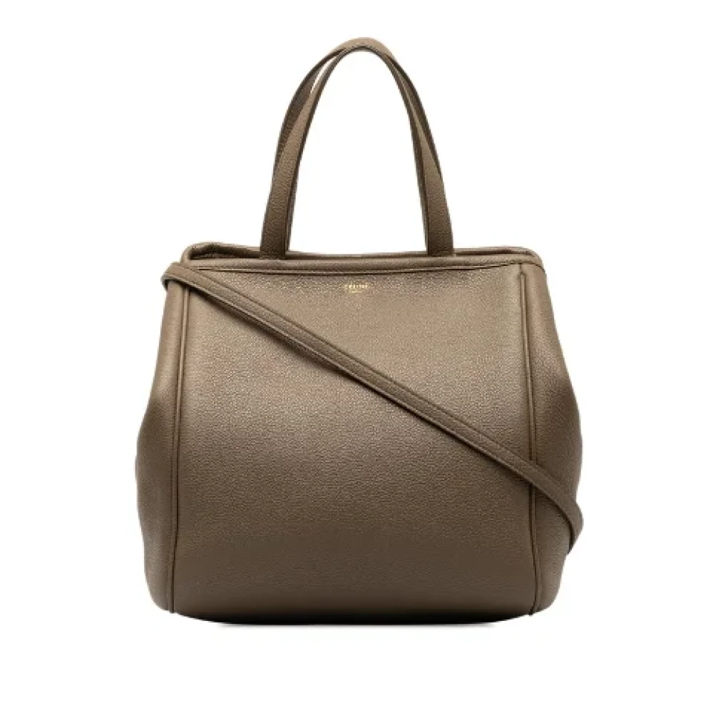 Celine Vintage Pre-owned Leather handbags Beige Dames
