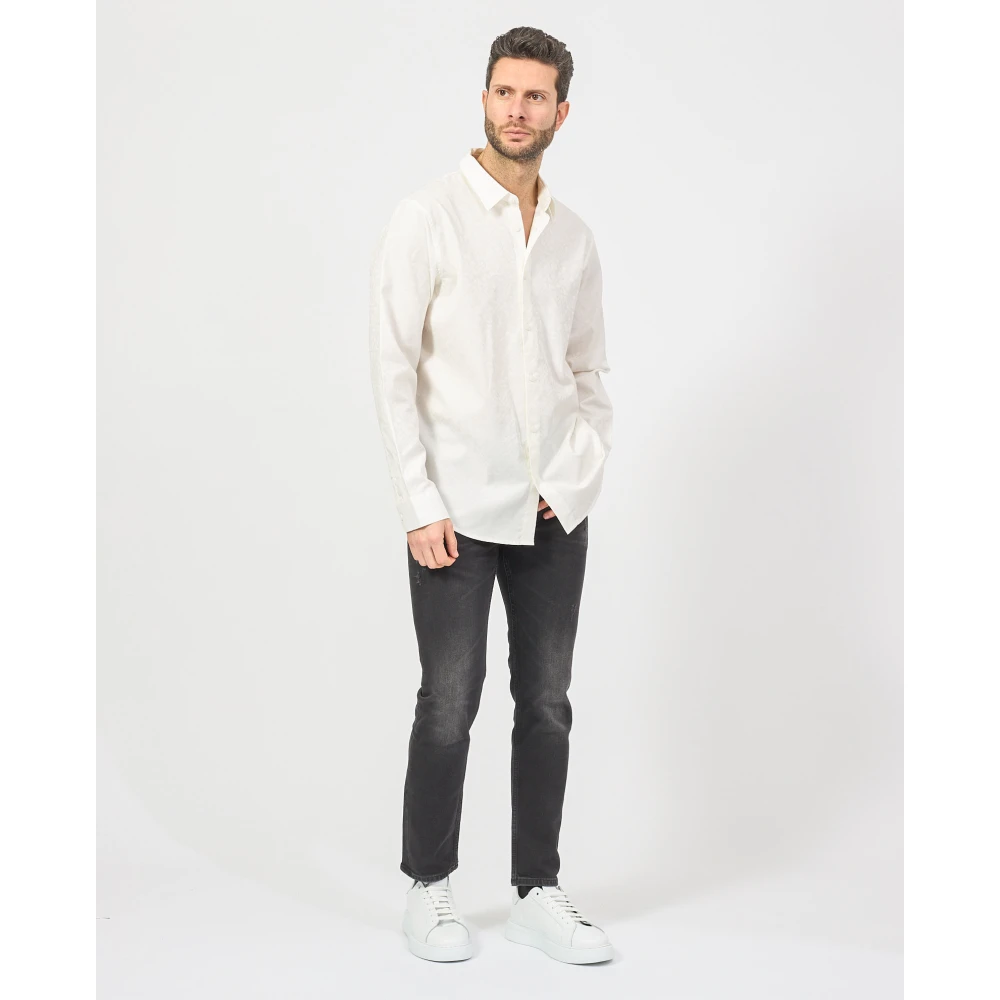 Armani Exchange Wit overhemd met micro-patroon White Heren