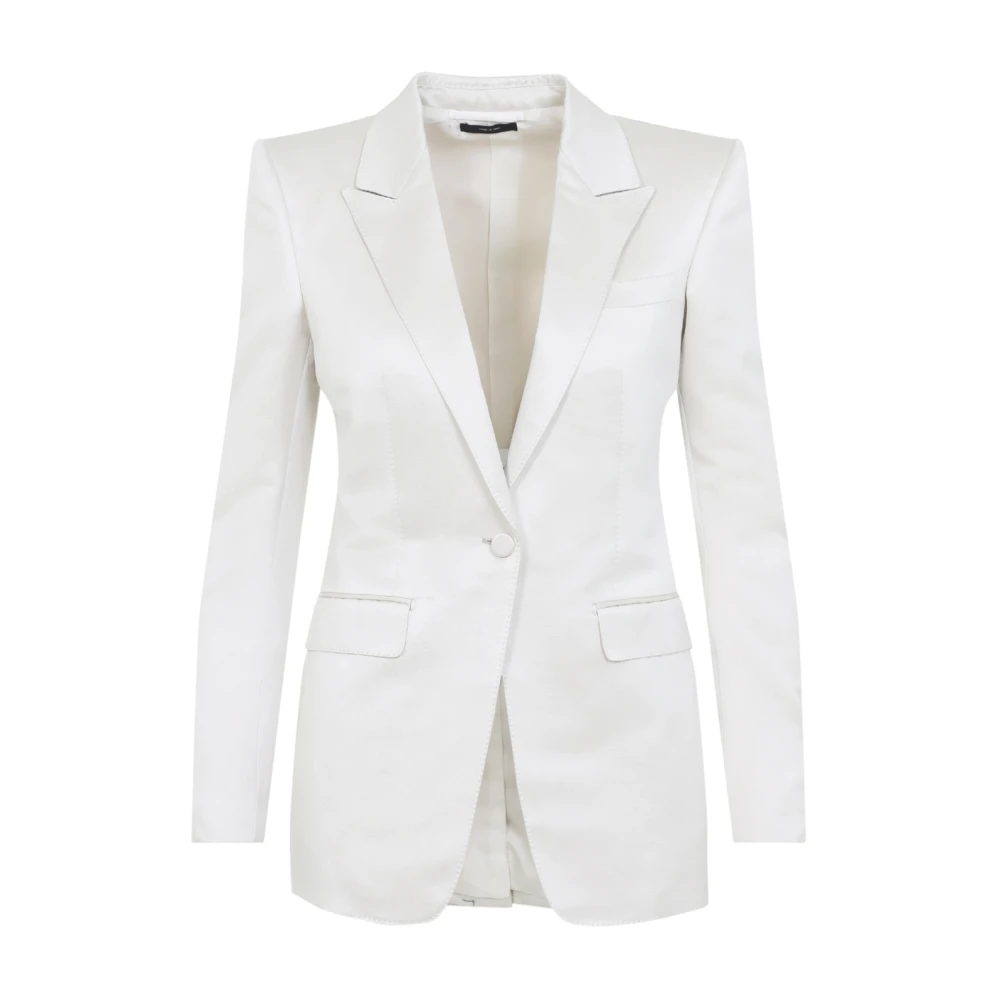 Tom Ford Women's Beige Blazers, Xs, Cotton Jacket