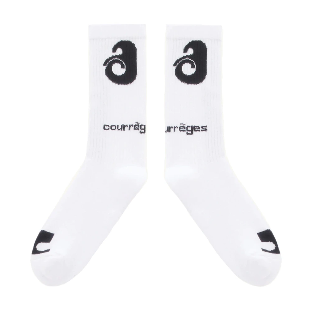 Courrèges Mujer Blanco - Calcetines De Mezcla De Algodón Con Detalle De Logo - Underwear - S - Calcetines De Mezcla De Algodón Con Detalle De Logo