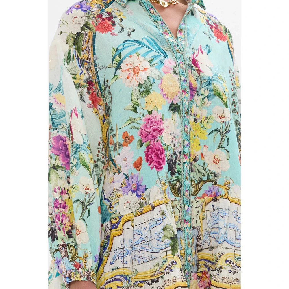 Camilla Gelaagde Korte Jurk Tuinen Queluz Palace Multicolor Dames