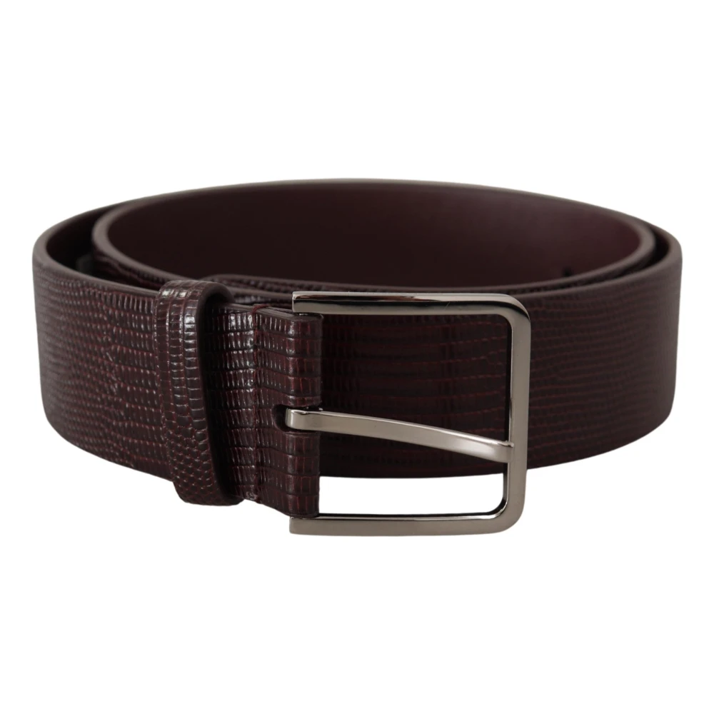 Dolce & Gabbana Elegante donkerbruine leren riem Brown Heren