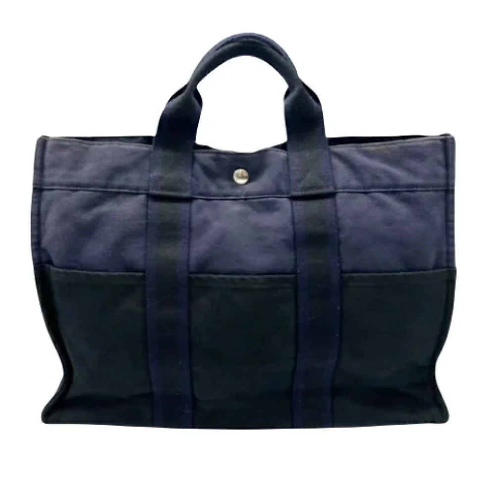 Hermès Vintage Pre-owned Canvas handbags Blue Dames
