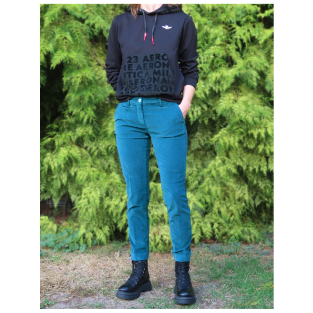 Mason's Slimme Fluweel New York Broek Green Dames